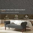 thumbnail image 6 of Christopher Knight Home 59" Upholstered Ottoman Bench, Rolled Arms, End of Bed Bench with Wooden Legs, Gray, 6 of 8