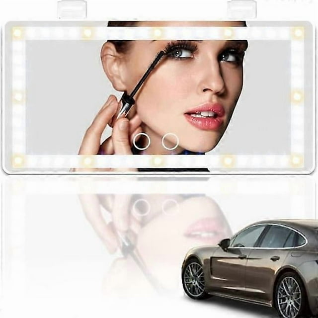 LED Mirrors for Car, Mirror for Makeup, USB Charging, Non-Polarized Dimmer, Three Light Modes, LED Mirrors for Car Sun Visor, White