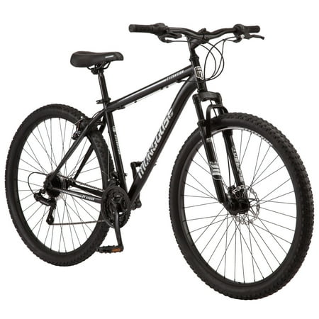 Mongoose Excursion Men s Mountain Bike  29 inch wheels  21 speeds  black / white