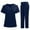 #092-Dark Blue, variant on Roncen Women's Pocketed Scrub Short Sleeve Nurse Uniform Separated Set