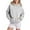 Grey, variant on Women Sweatshirts Women Solid Letter Loose Hoodie Sweatshirt with Long Sleeves Pocket Drop Shoulder Pullover for Women Brown 2XL
