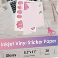 thumbnail image 3 of 24 Sheets Vinyl Sticker Paper for Inkjet Printer - Printable Glossy and Holographic Laminate, 3 of 8