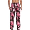 thumbnail image 3 of Goofa Rose Flowers Printed Soft Pajama Pants for Men, Wide Leg Comfy Casual Lounge Yoga Pants-X-Large, 3 of 9