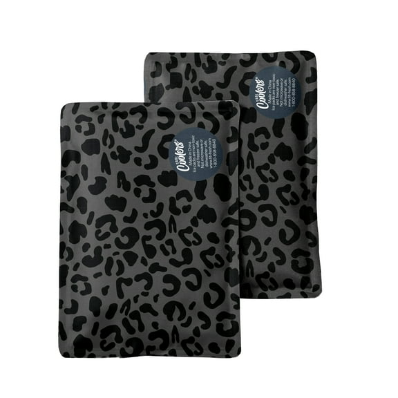 Cool Coolers by Fit & Fresh 2 Pack Soft Ice, Flexible, Reusable Ice Packs for Lunch Boxes & Coolers, Cheetah Print Black