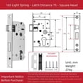 thumbnail image 5 of Lock Cylinder,Bedroom Door Lock Body,Room Door Lock,Light Spring Door Lock Body, 5 of 6