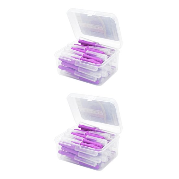 Seitruly 40 Uds cepillo interdental cabeza cepillos de herramienta de higiene bucal interior de mano hogar viajes vacaciones púrpura Púrpura 1.2-1.5 mm 2piezas