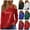 Red, variant on Casual Off Shoulder Sequin Tops for Women Evening Party Sparkly Glitter Long Sleeve Pullover Tunic T-Shirt