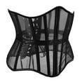 thumbnail image 4 of BYHONG Mesh Corset Waist Trainer for Women - Underbust Corset Lace Up - Waist Cincher Shapewear Corset Tops for Women Black Corset Dress for Women XXXL, 4 of 5