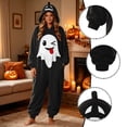 thumbnail image 3 of Ghost Pumpkin Onesie, Pumpkin Jack O Hooded Costumes Adult Plush Halloween Pajama|Polar Fleece Jack-O Casual Costume Y2k Trendy Funny Streetwear Fall Winter Warmth Jumpsuit Vacation Loungewear, L, 3 of 7