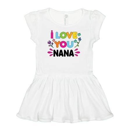 

Inktastic I Love You Nana with Flowers Gift Baby Girl Dress