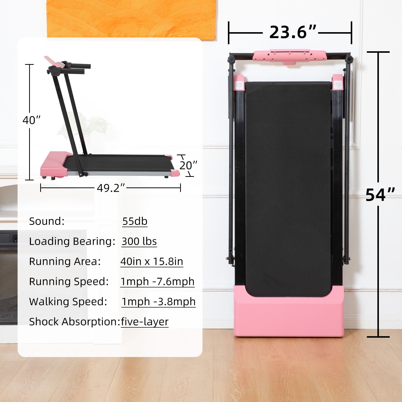 Running Machine Treadmills for Home, Treadmill with LED for Walking & Running,Folding Treadmills