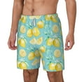 thumbnail image 2 of Uemuo Yellow Lemon Pattern Mens Swim Trunks Quick Dry Board Shorts with Mesh Lining, Stretch Beach Shorts Quick Dry No-Chafing Board Shorts-Large, 2 of 9