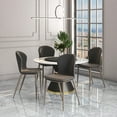 thumbnail image 4 of LeisureMod Mosaic Collection Modern Dining Chair in Charcoal Fabric - Set of 2, 4 of 12