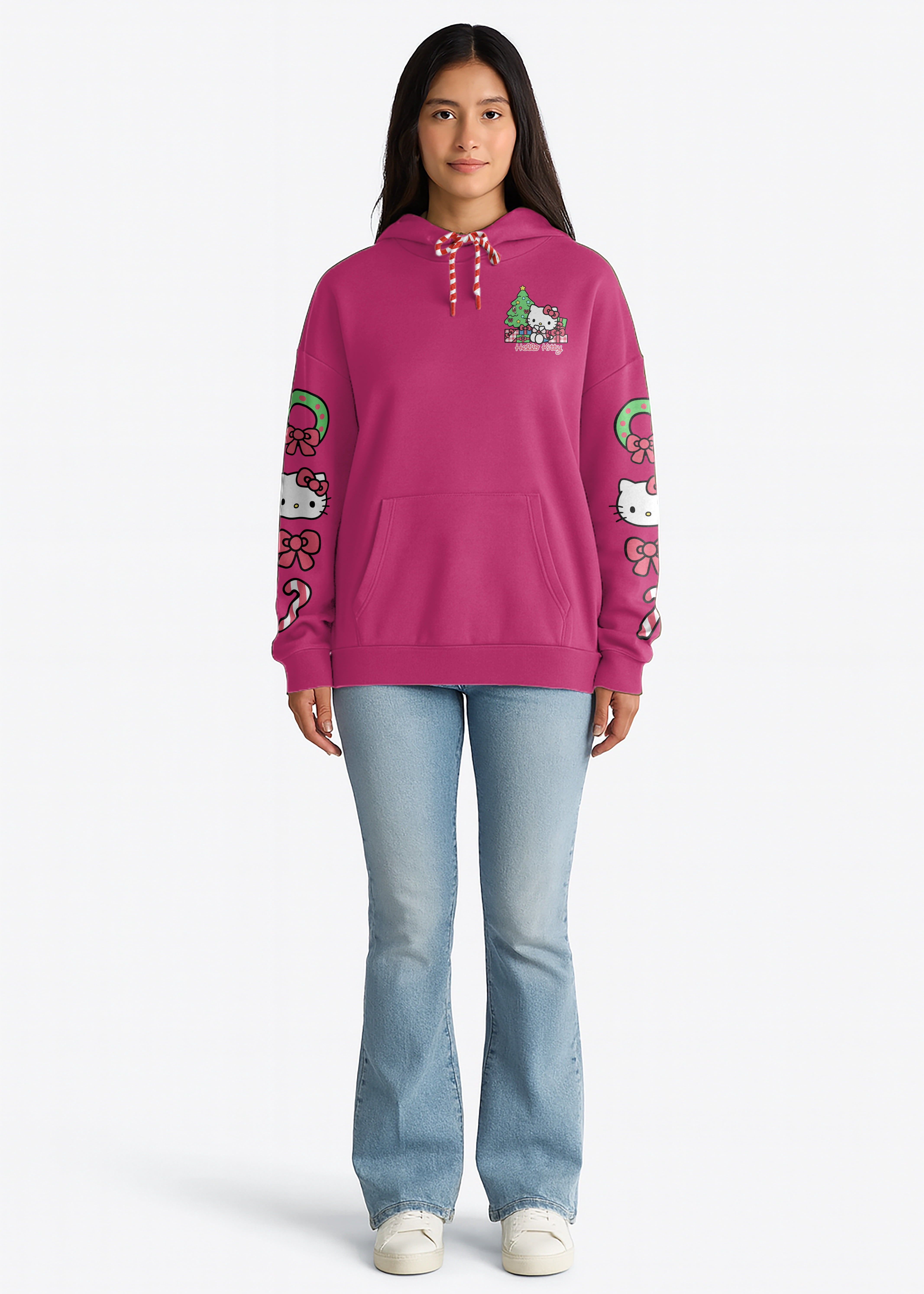 Hello Kitty Women's Holiday Graphic Hoodie with Long Sleeves, Sizes XXS–XXL