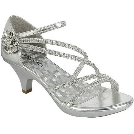 Gladiator Platform Heel Angel-48 Women Party Evening Dress Bridal Wedding Rhinestone Platform Kitten Heel Sandal Shoe Silver ()