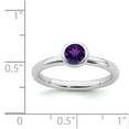thumbnail image 5 of 925 Sterling Silver Stackable Expressions Low 5mm Round Amethyst Ring Size: 8; for Adults and Teens; for Women and Men, 5 of 5