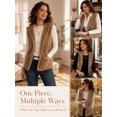 thumbnail image 6 of Mengpipi Women's Reversible Plush Hooded Gilet - Solid Color Fuzzy Fleece Sleeveless Jacket S-2XL, 6 of 7