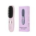 thumbnail image 3 of Go Brush Pro, Cordless Hair Straightener Brush, Portable Mini Hair Straightening Brush with 3 Temperature Settings & LED Display, USB Rechargeable Fast Heating Hairs Brush for Travel, 3 of 5