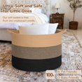 thumbnail image 5 of UniMall 115L Extra Large Blanket Basket for Apartment Décor, Woven Baby Laundry Hamper Shoe Basekts for Entryway, Wicker Storage Basket for Organizing, Camel Mix & Black, 5 of 14