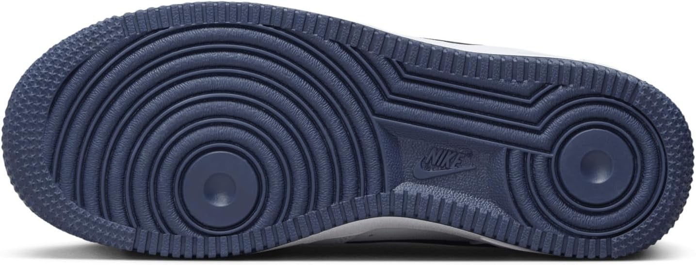 Nike Air Force 1 Big Kids' Shoes Color: White/Football Grey/Midnight Navy Size: 7Y