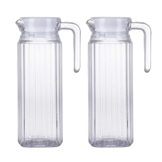 GROWTH TANK 2 Pcs Acrylic Water Pitcher 1100ml Coffee Beer Beverage Serving Jars for Bar