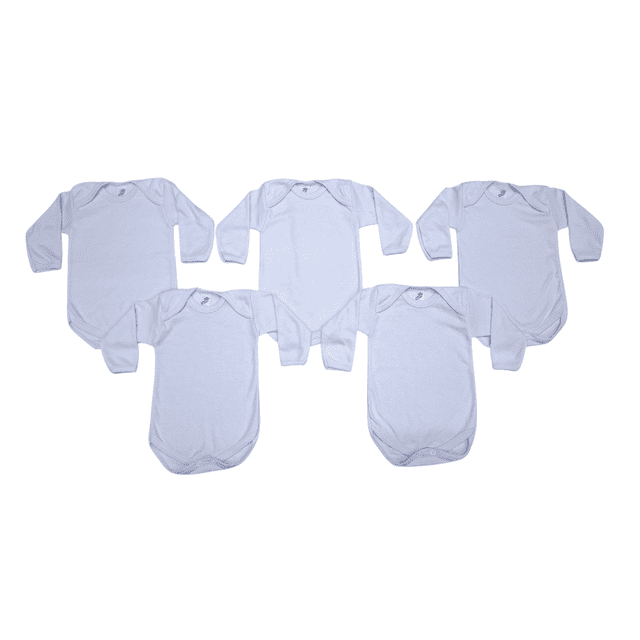 Paquete con 5 Pañaleros Tipo Manga larga Extra Suaves para Bebé combinación de colores pastel, Baby Planet México, Talla 2 a 4 Años, 100% Algodón.
