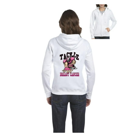 Bon Temps Football Hoodie Cancer Awareness Hoodie Tackle Breast Cancer Football Cancer Awareness Football Fans Womens Sweaters Zip Up ()