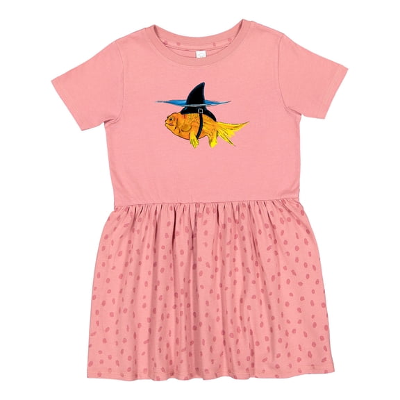 Inktastic Funny Goldfish with Shark Fin Girls Toddler Dress