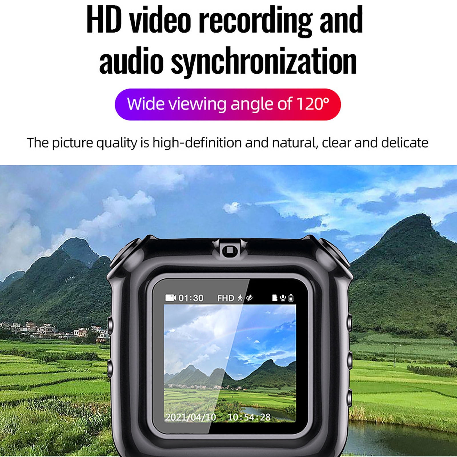 Elainilye 1080p HD Audio Recorder, Intelligent Voice Capture Device, Clear Sound Recording Tool for Meetings, Lectures, Interviews