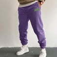 thumbnail image 2 of Zszcpp Work Pants Men Letter Print Solid Pockrt Daily Life Sports Long Running Cool Lounge Trousers Casual Trouser, 2 of 4