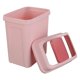 thumbnail image 2 of Bote de basura pequeño de 1.8 galones con tapa abatible, cubo de basura de plástico, rosa, 2 of 4