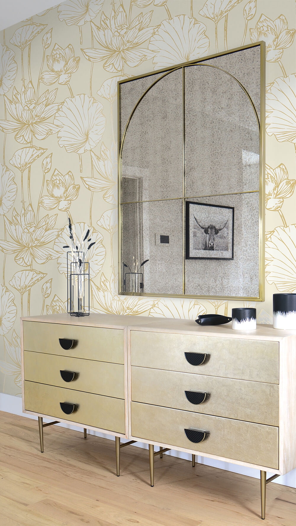 NextWall Lotus Floral Peel and Stick Wallpaper