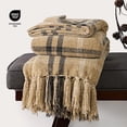 thumbnail image 4 of EVERGRACE Plaid Chenille Throw Blanket for Couch, Super Soft Cozy Decorative Farmhouse Plaid Throw with Tassels, Lightweight Chenille Knit Throw for Bed Sofa Gift Home Decor, Khaki Grey 50”x60”, 4 of 8