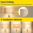 thumbnail image 5 of OUTON Boho Rattan Tripod Floor Lamp with Shelves, Dimmable Standing Lamp with Remote Control,Wood Tall Floor Lamps for Living Room Bedroom Office Farmhouse, Wood, 5 of 9