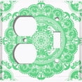 thumbnail image 4 of Metal Light Switch Plate Cover Mandala Neon Green Flower Tile Pattern MDL071, 4 of 13