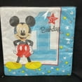 thumbnail image 2 of Disney Mickey Mouse 1st Birthday Beverage Napkins (16 Count), 2 of 3