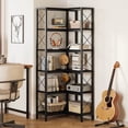 thumbnail image 6 of IRONCK 6-Tier Corner Shelf, Industrial L-shaped Display Bookshelf, Freestanding Bookcase for Living Room Home Office, Black, 6 of 6