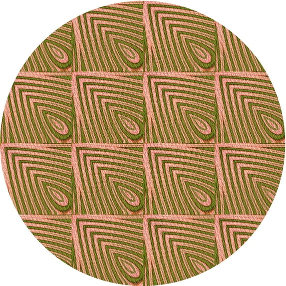 Ahgly Company Indoor Round Patterned Light Brown Area Rugs, 8' Round