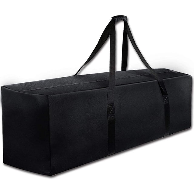 Bolsa de lona deportiva de 47 pulgadas – Bolsa de equipaje de viaje extra grande con cremallera mejorada, duradera y resistente al agua, negra