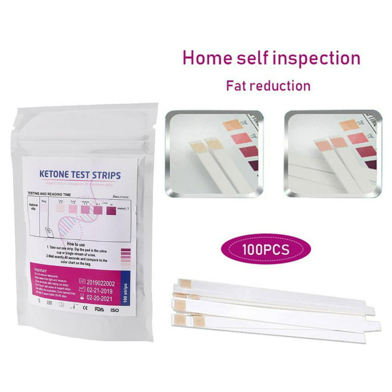 1 Pack/100Pcs Ketosis Urine Test Paper Ketone Strips Home Atkins