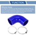 thumbnail image 4 of Unique Bargains 1 Set 60-65mm 2.36"-2.56" ID 90mm 3.54" Length 90° Blue Car Silicone Hose with Clamps Universal, 4 of 7