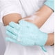 thumbnail image 2 of Guantes exfoliantes para ducha, guantes de baño medianos a pesados, gel de baño, eliminación de piel muerta, esponja de limpieza profunda, lufa para mujeres y hombres, 3 pares, rosa, azul y verde brillar Electrónica, 2 of 5