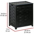 thumbnail image 2 of Oceanstar Rectangular Veneer Laundry Wood Hamper with Interior Bag, Black, 20.25 in. L x 13 in. W x 24.25 in. H, RHV0103MH, 2 of 7