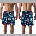 thumbnail image 3 of luoweisi Men's Beach Shorts Quick Dry Swim Trunks with Mesh Lining Christmas Snowflakes L, 3 of 5