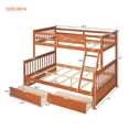thumbnail image 3 of Harper & Bright Designs Solid Wood Twin Over Full Bunk Bed with Two Storage Drawer, Removable Ladder and Safety Guardrail, Convertible to 2 Separated beds, 3 of 9