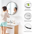 thumbnail image 2 of TOPCOMFY 30 Inch Round Wall Mirror High-Definition Reflection with Aluminum Alloy Frame for Bathroom and Living Room, Black, 2 of 5