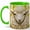 Green, variant on Ornate Sheep Coffee Mug, Farm Animal Mug, Ceramic 11 oz