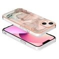 thumbnail image 3 of ELEHOLD for iPhone 13 6.1 inch Marble Case, Clear Electroplated Frame Soft TPU Anti-Scratch Wear-Resistant Wireless Charging Slim Fit Transparent Case for iPhone 13, Rosegold, 3 of 9