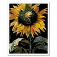 thumbnail image 1 of Single Sunflower Yellow Black Green Floral Art Print Framed Poster Wall Decor 12x16 inch, 1 of 5