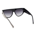 thumbnail image 4 of Womens Flat Top Futurism Triangular Plastic Thick Arm Sunglasses Beige - Smoke, 4 of 4